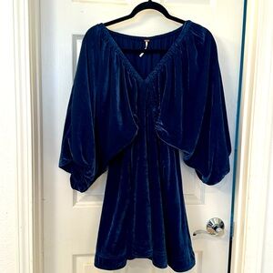 Free People blue velvet dress